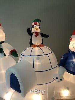 Gemmy Christmas Airblown Inflatable Igloo Snowman Light Show Musical Blow Up