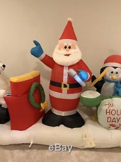 Gemmy Christmas Airblown Inflatable Light Show Holly Days Band Blow Up RARE