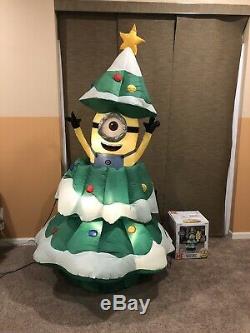 Gemmy Christmas Airblown Inflatable Minion Popping Out Of Tree Blow Up