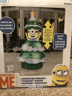 Gemmy Christmas Airblown Inflatable Minion Popping Out Of Tree Blow Up