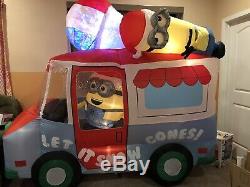 Gemmy Christmas Airblown Inflatable Minion Snow Cone Truck Blow Up Yard Decor