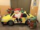 Gemmy Christmas Airblown Inflatable Nascar Menards Blow Up Santa Reindeer Rare