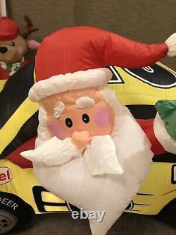 Gemmy Christmas Airblown Inflatable NASCAR Menards Blow Up Santa Reindeer Rare