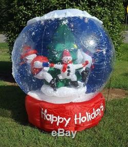 Gemmy Christmas Airblown Inflatable Snow Globe 6 FT Snowman Tree Snowing