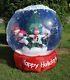 Gemmy Christmas Airblown Inflatable Snow Globe 6 Ft Snowman Tree Snowing