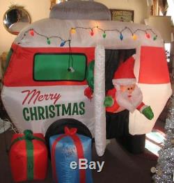 Gemmy Christmas Animated Airblown Inflatable Santa In Camper Lighted Blow Up