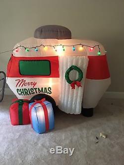 Gemmy Christmas Animated Airblown Inflatable Santa In Camper Scene