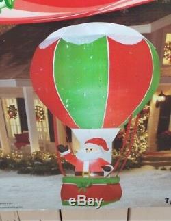 Gemmy Christmas Santa In Hot Air Balloon Inflatable Airblown 12 Ft Tall New