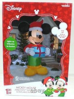 Gemmy Disney 9 Foot Tall Lighted MICKEY MOUSE Christmas Inflatable Airblown