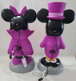 Gemmy Disney Mickey Mouse and Minnie Mouse Halloween Blow Mold Some Damage? A