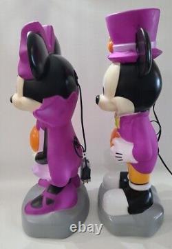 Gemmy Disney Mickey Mouse and Minnie Mouse Halloween Blow Mold Some Damage? A