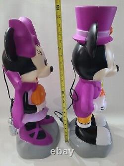 Gemmy Disney Mickey Mouse and Minnie Mouse Halloween Blow Mold Some Damage? A