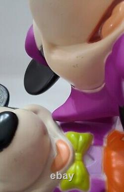 Gemmy Disney Mickey Mouse and Minnie Mouse Halloween Blow Mold Some Damage? A