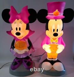 Gemmy Disney Mickey Mouse and Minnie Mouse Halloween Blow Mold Some Damage? A