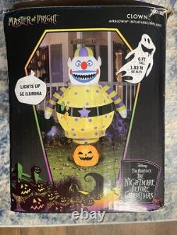 Gemmy Disney Nightmare Before Christmas Halloween Scary Clown 6' Inflatable