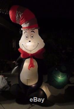 Gemmy Dr. Seuss Cat in the Hat Christmas Light Up Airblown Inflatable Decor