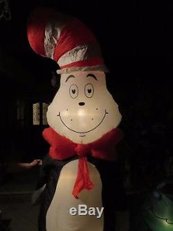 Gemmy Dr. Seuss Cat in the Hat Christmas Light Up Airblown Inflatable Decor