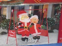 Gemmy Electric Animated Christmas Porch Swing Inflatable Mr & Mrs Claus