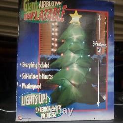 Gemmy Giant Airblown Inflatable Yard Ornament Christmas Tree Lighted 8 Ft