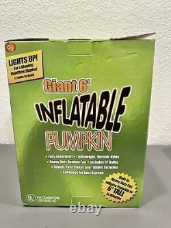 Gemmy Giant Inflatable 6' Light Up Inflatable Halloween Pumpkin 2001 New