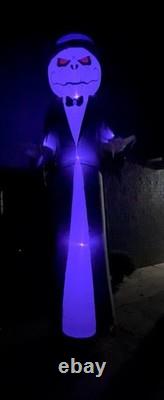 Gemmy Giant-Sized 12ft Short Circuit LED Grimace Pumpkin Reaper Inflatable Works