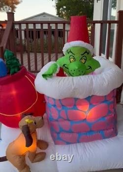 Gemmy Grinch With Max Chimney Animated 6ft Airblown Inflatable Light Up RareREAD Gemmy Grinch With Max Chimney Animated 6ft Airblown Inflatable Light Up RareREAD