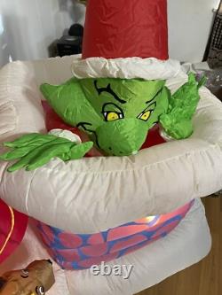 Gemmy Grinch With Max Chimney Animated 6ft Airblown Inflatable Light Up RareREAD Gemmy Grinch With Max Chimney Animated 6ft Airblown Inflatable Light Up RareREAD
