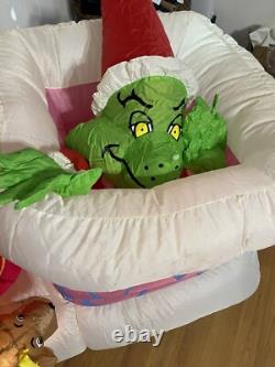Gemmy Grinch With Max Chimney Animated 6ft Airblown Inflatable Light Up RareREAD Gemmy Grinch With Max Chimney Animated 6ft Airblown Inflatable Light Up RareREAD