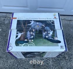 Gemmy Halloween 10' Lighted Cemetery Gateway Scene 2008 NEEDS REPAIR TLC AS IS Gemmy Halloween 10' Lighted Cemetery Gateway Scene 2008 NEEDS REPAIR TLC AS IS