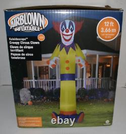 Gemmy Halloween Airblown Inflatable 12ft Kaleidoscope Creepy Circus Clown LED