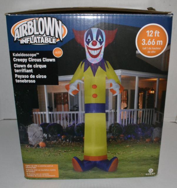 Gemmy Halloween Airblown Inflatable 12ft Kaleidoscope Creepy Circus Clown Led