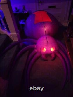 Gemmy Halloween Airblown Inflatable Purple Sparkle Spider 8.5' Prop Decoration