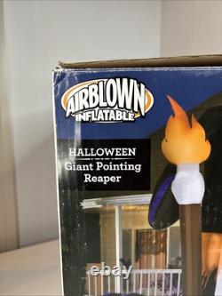 Gemmy Halloween Blow Up Inflatable 11' Giant Pointing Reaper With Torch Lights Up