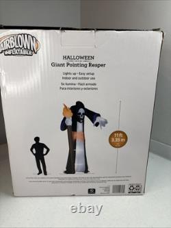 Gemmy Halloween Blow Up Inflatable 11' Giant Pointing Reaper With Torch Lights Up