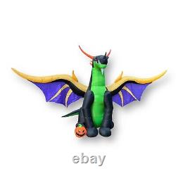 Gemmy Halloween Dragon Airblown Inflatable 13' W 11.5' H Black Purple Gold Green