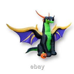 Gemmy Halloween Dragon Airblown Inflatable 13' W 11.5' H Black Purple Gold Green