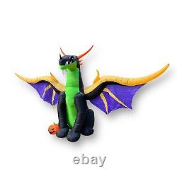 Gemmy Halloween Dragon Airblown Inflatable 13' W 11.5' H Black Purple Gold Green