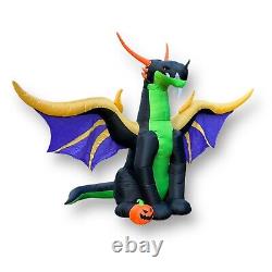 Gemmy Halloween Dragon Airblown Inflatable 13' W 11.5' H Black Purple Gold Green