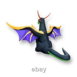 Gemmy Halloween Dragon Airblown Inflatable 13' W 11.5' H Black Purple Gold Green