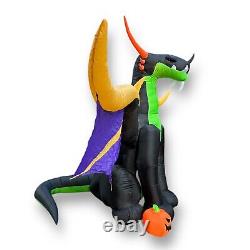 Gemmy Halloween Dragon Airblown Inflatable 13' W 11.5' H Black Purple Gold Green