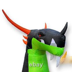 Gemmy Halloween Dragon Airblown Inflatable 13' W 11.5' H Black Purple Gold Green