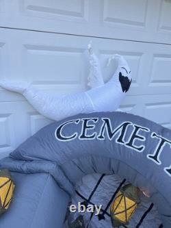 Gemmy Halloween Inflatable 10' Lighted Cemetery Gateway Scene 2008 NEEDS REPAIR