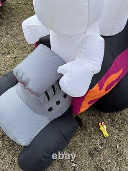 Gemmy Halloween Inflatable Hot Rod 3 Ghosts 6' Yard Decoration Lights Race Car