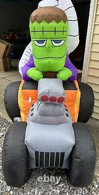 Gemmy Halloween Inflatable Hot Rod Witch Frankenstein Mummy 6' Yard Decoration