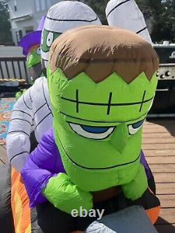 Gemmy Halloween Inflatable Hot Rod Witch Frankenstein Mummy 6' Yard Decoration