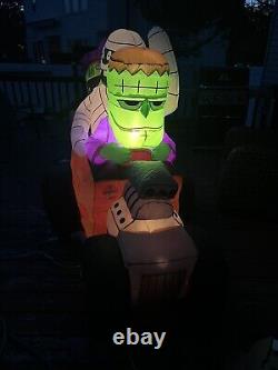 Gemmy Halloween Inflatable Hot Rod Witch Frankenstein Mummy 6' Yard Decoration