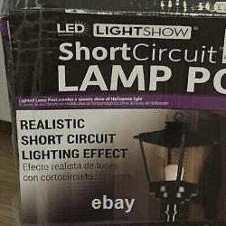 Gemmy Halloween Short Circuit Lamp Post Flickering Lights & Signs Working Withbox