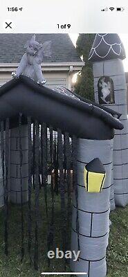 Gemmy Halloween inflatable Haunted House 11' tall tower and gargoyle(Rare/HTF)