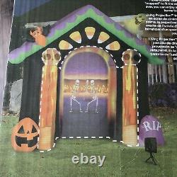 Gemmy Haunted House Living Projection Halloween Inflatable New 9 Ft Skeletons