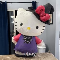Gemmy Hello Kitty Airblown Inflatable Halloween Witch 3.5 Feet EUC